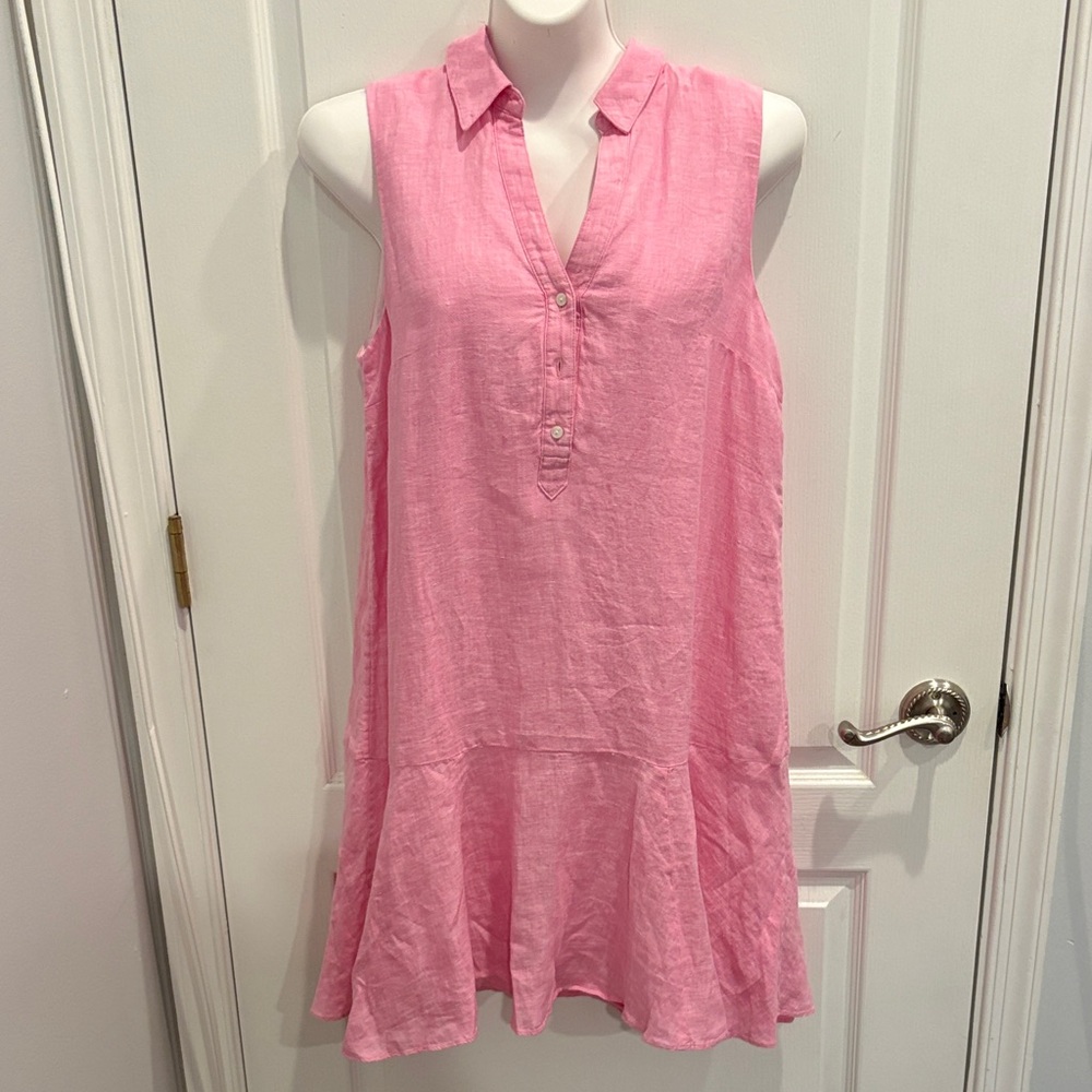 Lilly Pulitzer Sunkissed Pink X Resort Ellowyn Linen Dress Size M
